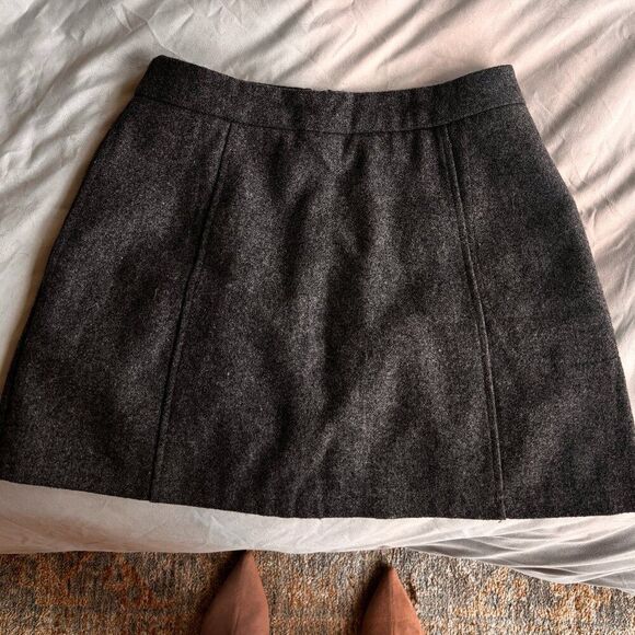 Grey Wool Mini Skirt - Picture 5 of 6